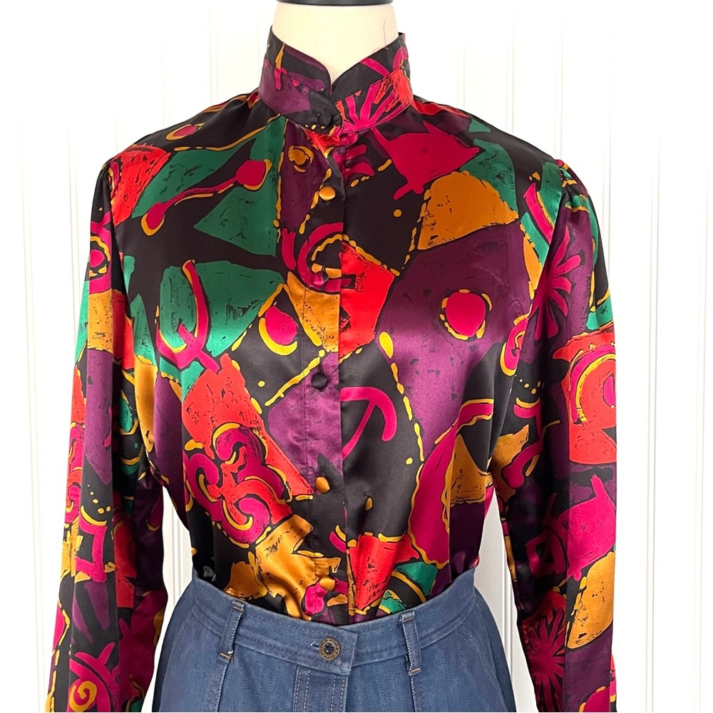 Vintage Multicolor Abstract Blouse